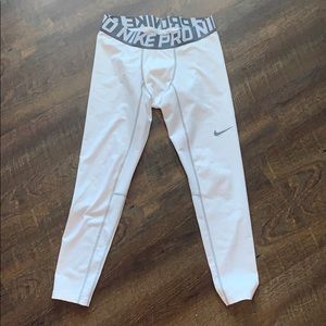 Nike pro white leggings
